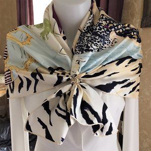 CHRISTIAN DIOR animal print silk scarf